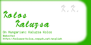 kolos kaluzsa business card